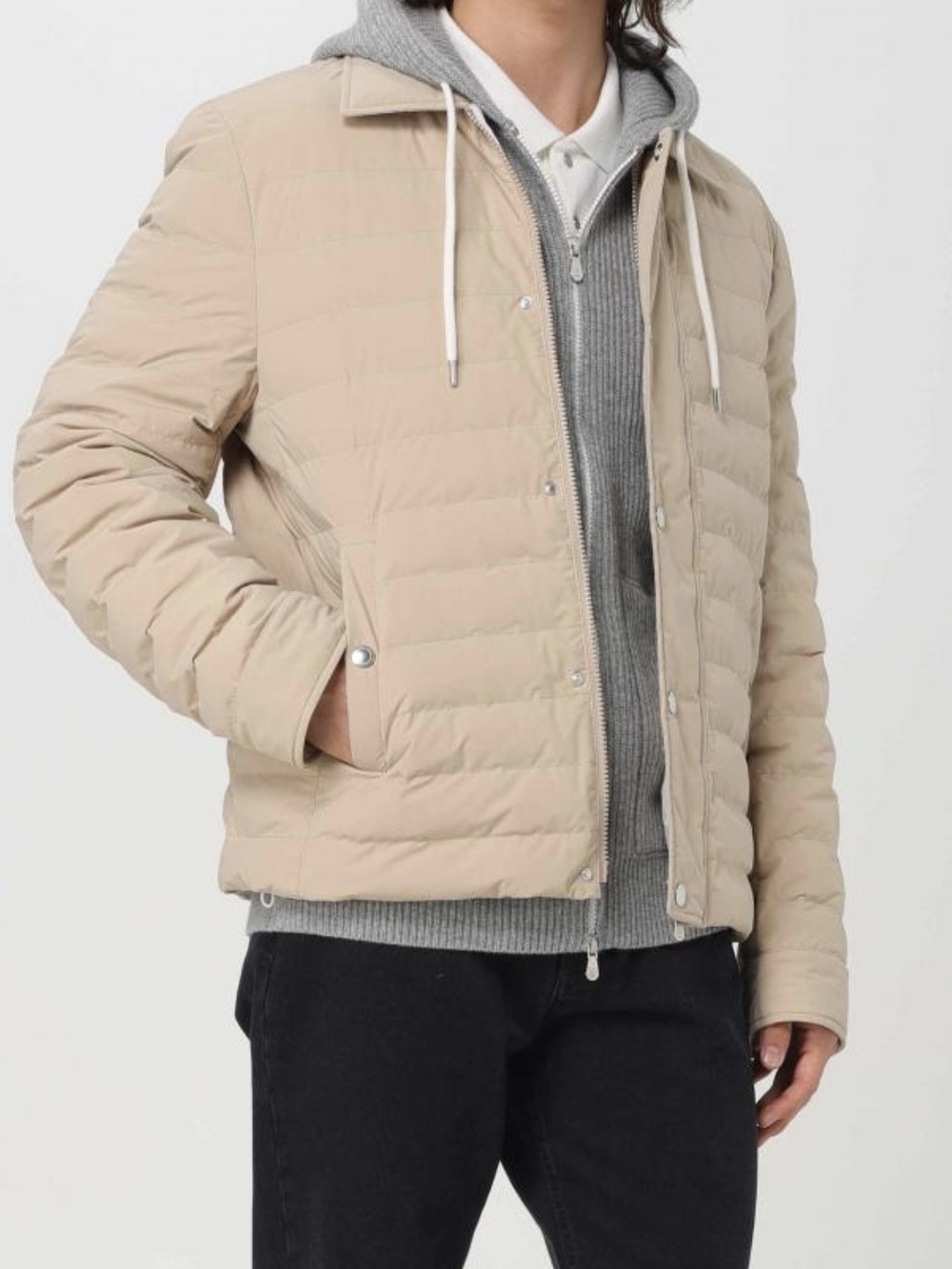 Brunello Cucinelli Beige Quilted Puffer Jacket XL New With Tags